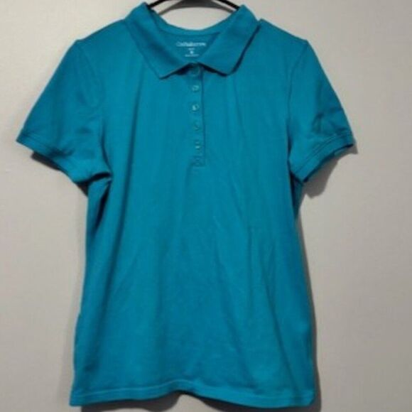 USED Woman's Croft&Barrow Short Sleeve Polo Shirt Color Blue Size Medium - Picture 1 of 1